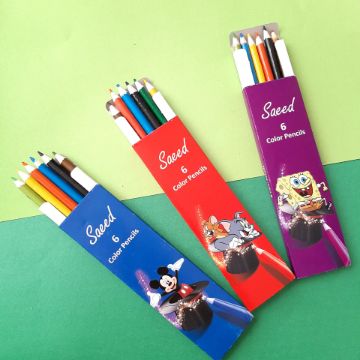 مداد رنگی/ 6 رنگ بلند